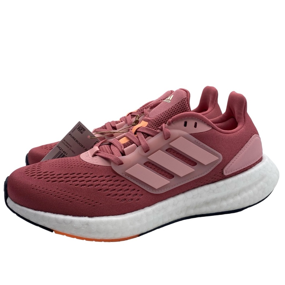 Adidas Pureboost 22 Running Shoes Mauve Pink Low Top Lace Up Sneakers Athletic